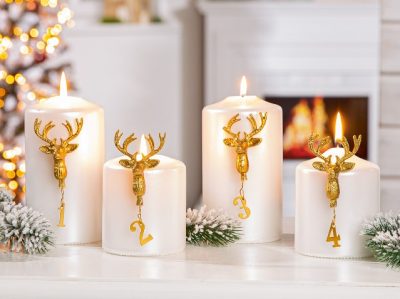 Kerzenstecker "Rentierkopf" 4tlg. Set
