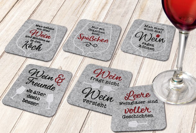 Spruchuntersetzer aus Filz 4 Stk.