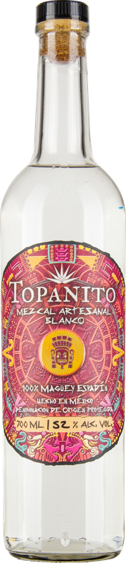 TOPANITO Mezcal Artesanal Blanco 100% Maguey EspadĂn 52,0%