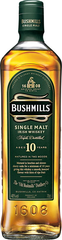BUSHMILLS 10 years Irish Single Malt Whiskey